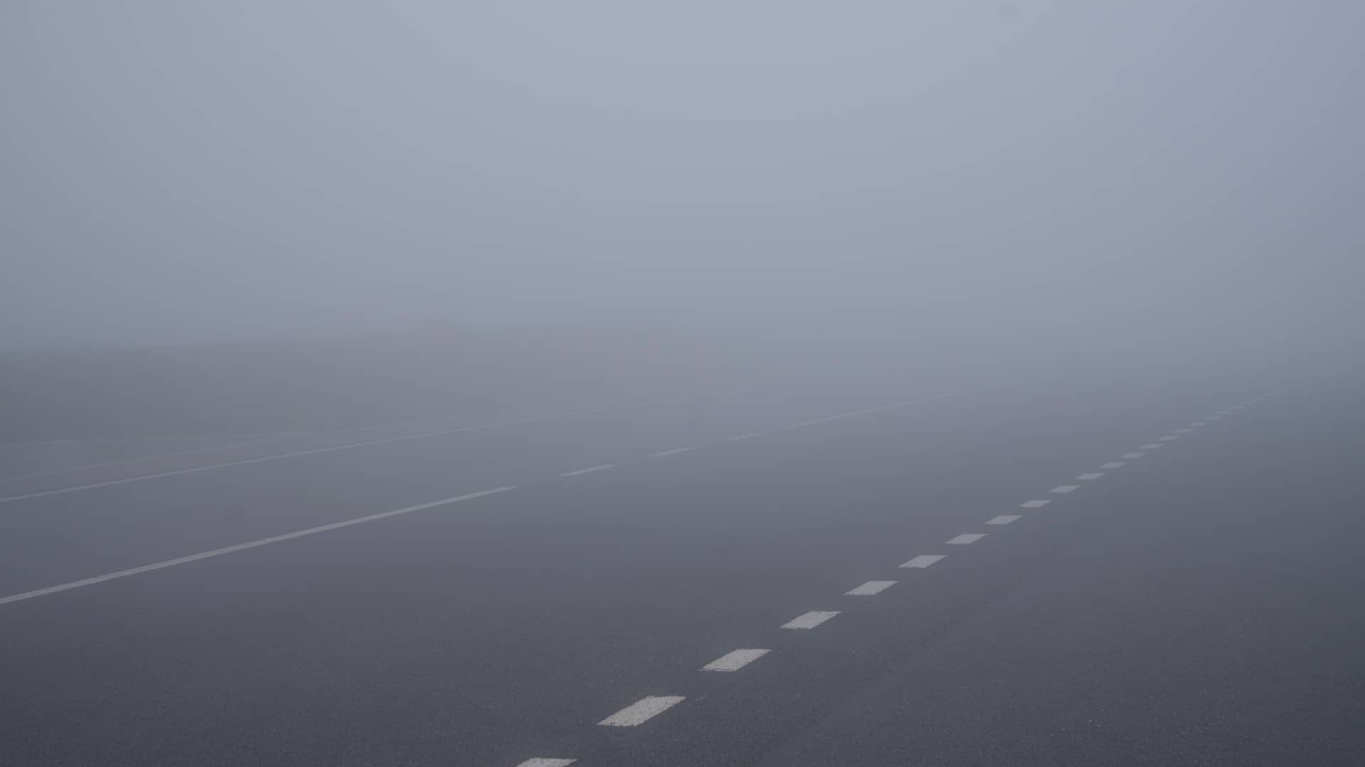 Foggy Road at Gotthard Pass